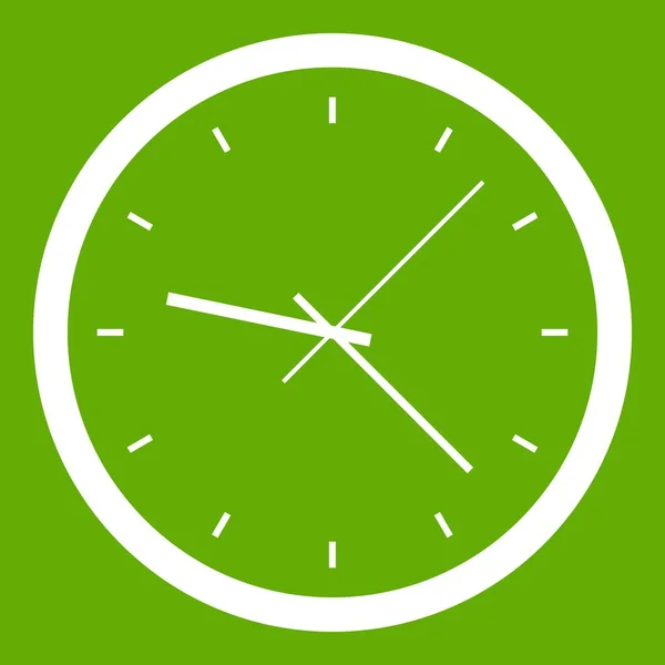 Zielona ikona zegar ścienny — Wektor stockowy