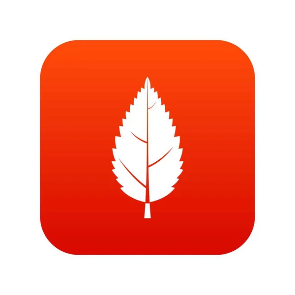 Hornbeam folha ícone vermelho digital — Vetor de Stock