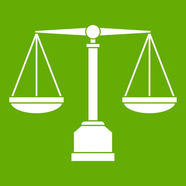 Justitie schaal pictogram groen — Stockvector