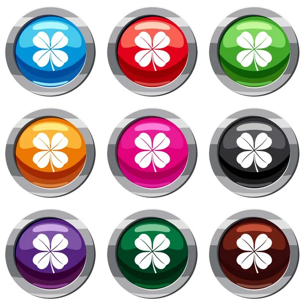 Clover leaf set 9 collection — Stock Vector