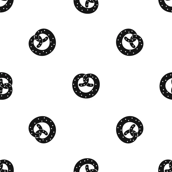 Pretzels mønster sømløs sort – Stock-vektor