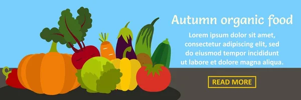 Autumn Organic food banner concepto horizontal — Vector de stock