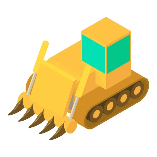 Boggy bulldozer icon, isometric 3d style — Stock Vector