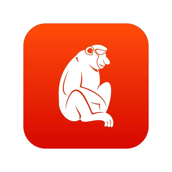 Цифровой красный значок орангутана — стоковый вектор