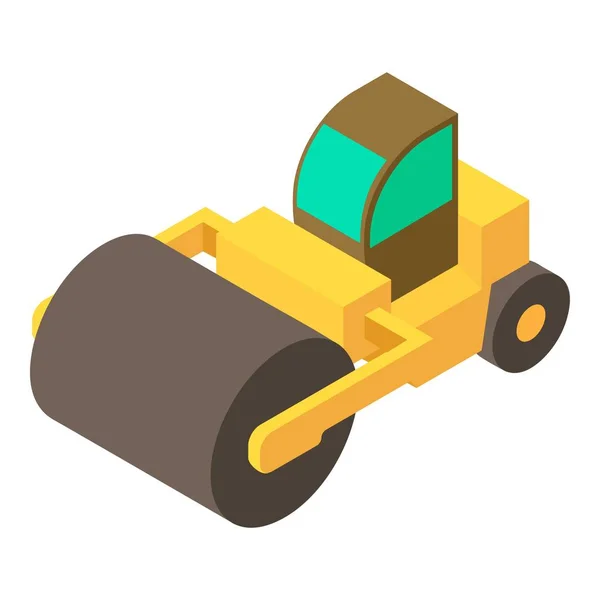 Road roller icon, isometric 3d style — Stock Vector