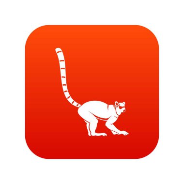 Lemur maymun simgesi dijital kırmızı