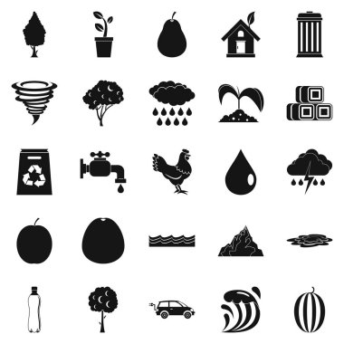 Saf su Icons set, basit tarzı