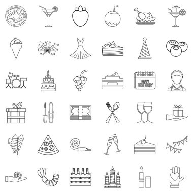 Elbise Icons set, anahat stili