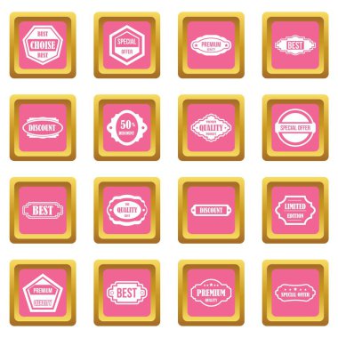 Altın etiketleri simgeleri pembe