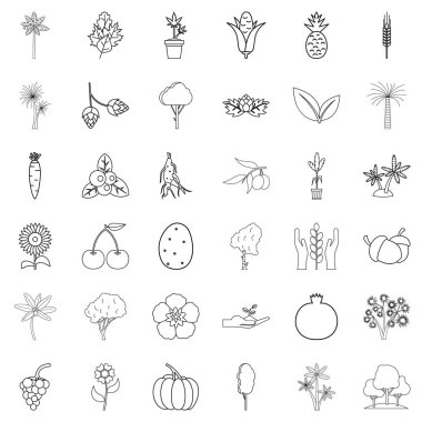Ağaç Icons set, anahat stili