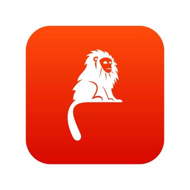 Kıllı maymun simgesi dijital kırmızı