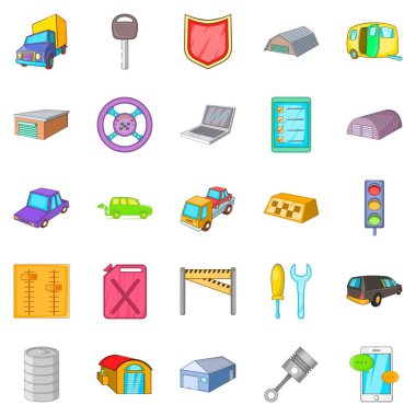 Garaj Icons set, karikatür tarzı