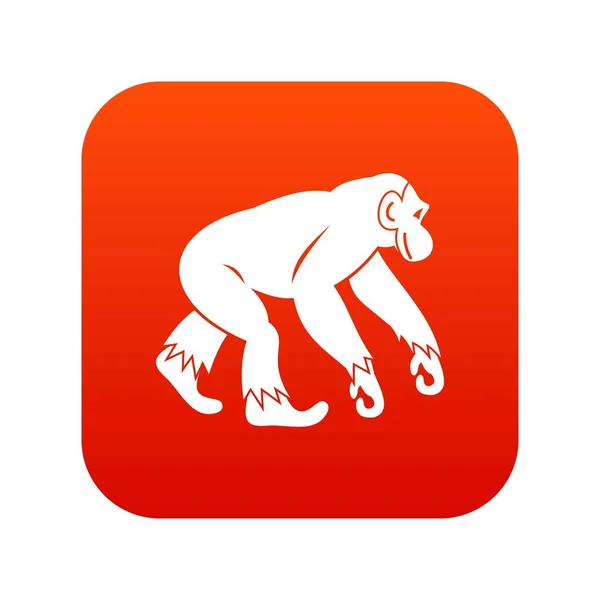 Opičí postavení ikony digitální červená — Stockový vektor