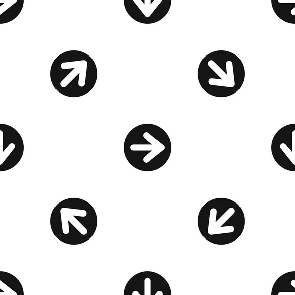 Flèche en cercle motif sans couture noir — Image vectorielle