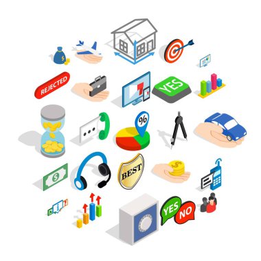 İş kadını simgeler kümesi, izometrik stili