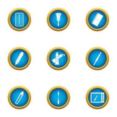 Stil kümesi, düz simgeler yazım Office