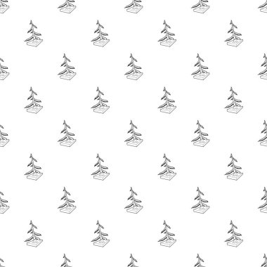 Köknar simgesi, anahat stili kesmek