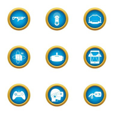 Çevrimiçi eğitim simgeler ayarla, stil düz