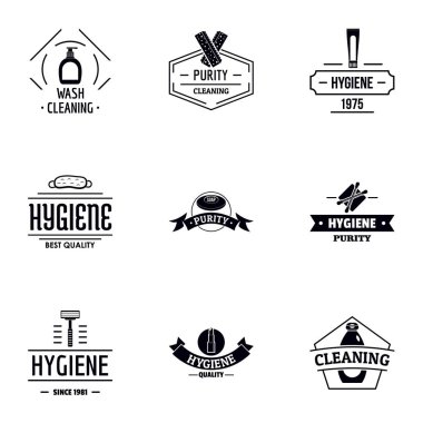 Hijyenik temizlik logo seti, basit tarzı