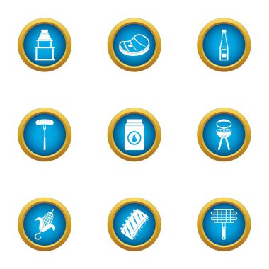 Aşçılık uzman Icons set, düz stil