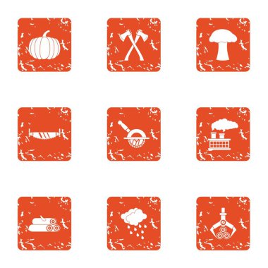 Kütük Icons set, grunge tarzı