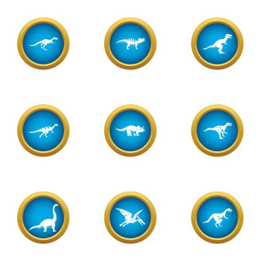 Dinotopia simgeler ayarla, stil düz