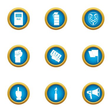 Kargaşa Icons set, düz stil