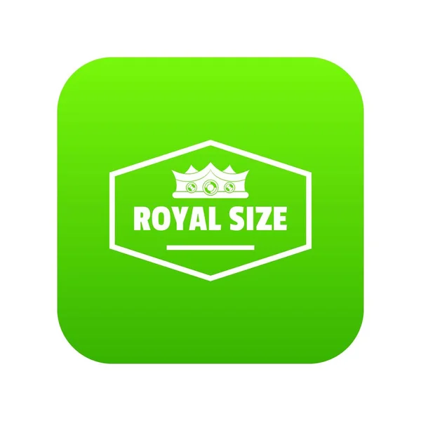 Royal krona ikonen gröna vektor — Stock vektor