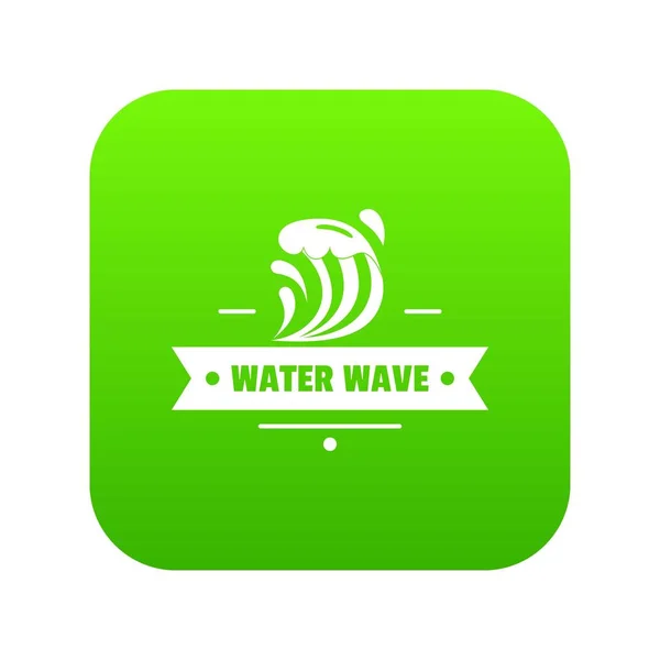 Ola limpia icono de agua verde vector — Vector de stock