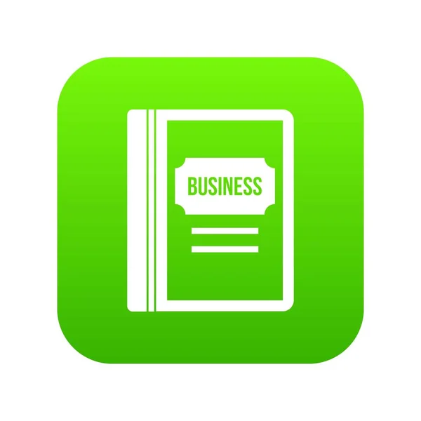 Ícone de livro de negócios digital verde — Vetor de Stock