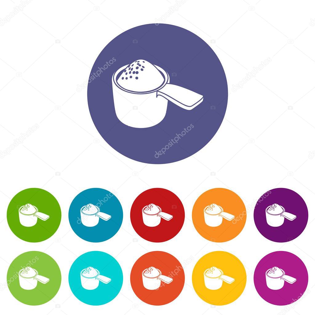 Detergent dose icons set vector color