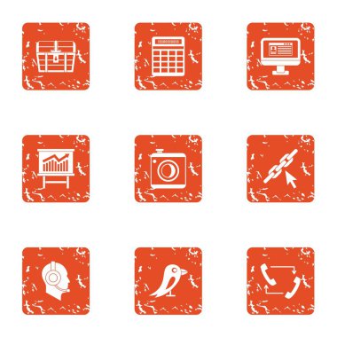 Önceden Icons set, grunge tarzı