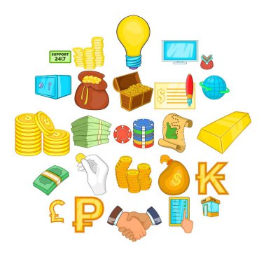 Bakiyenin Icons set, karikatür tarzı