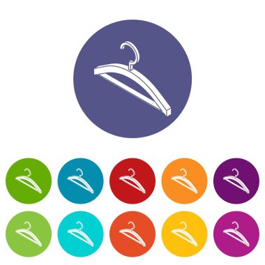Elbise askısı simgeler vektör renk ayarla