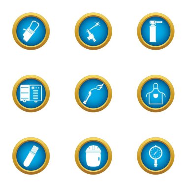 Çalışma gaz simgeler kümesi ile düz stil