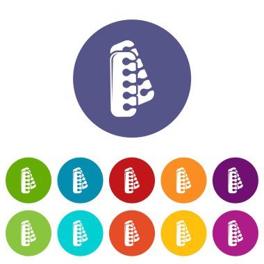 Ayak aracı ayırıcı simgeler kümesi vektör rengi tırnak