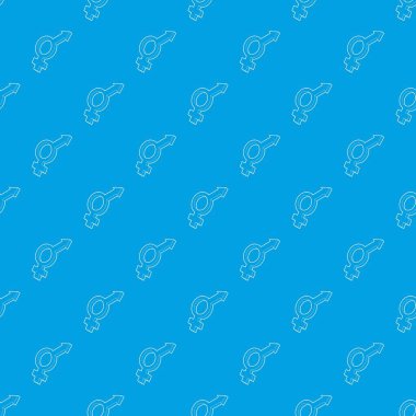 Erkek ve dişi sembolleri desen vektör kesintisiz mavi
