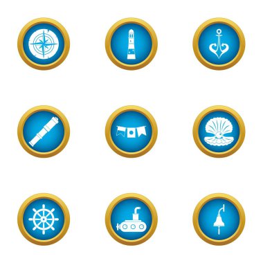 Boatbuilder simgeler ayarla, stil düz