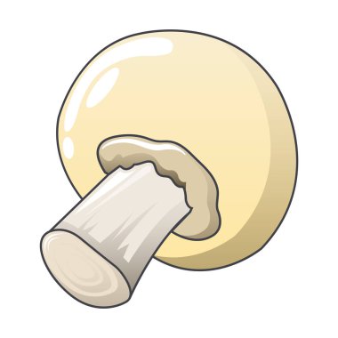 Beyaz champignon simgesi, karikatür tarzı