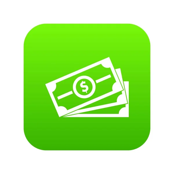 Stack dollarn räkningar ikonen digital grön — Stock vektor