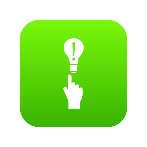 Ένα δάκτυλο δείκτη και digital πράσινο εικονίδιο λάμπα φωτός — Διανυσματικό Αρχείο