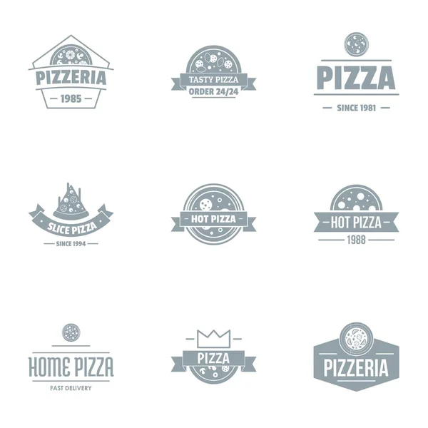 Σετ logo πίτα πίτσα, απλό στυλ — Διανυσματικό Αρχείο