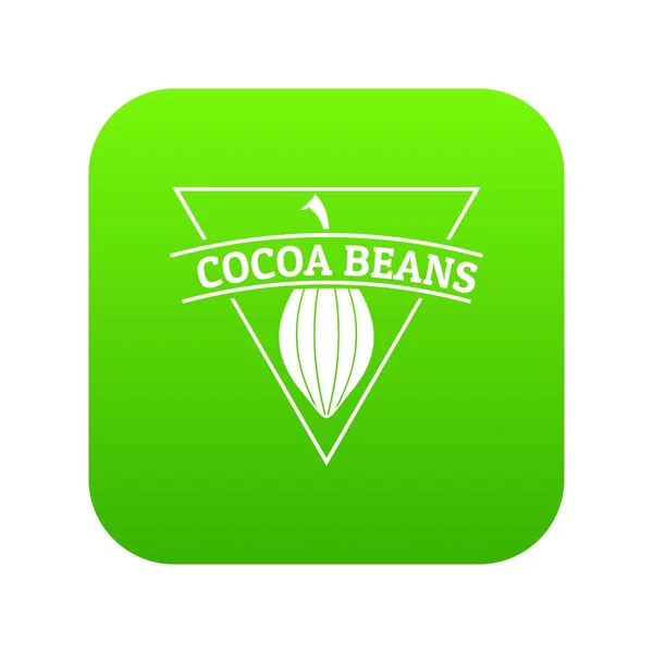 Kakaové boby ikonu zelené vektor — Stockový vektor