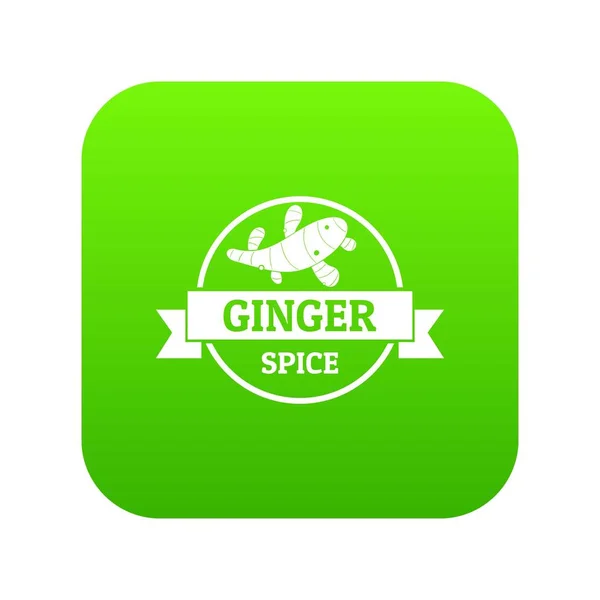 Ginger Spice Zöld Ikon Vektor Elszigetelt Fehér Background — Stock Vector