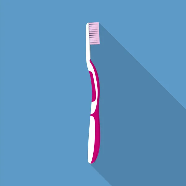 Kunststoff-Zahnbürste Ikone, flacher Stil — Stockvektor