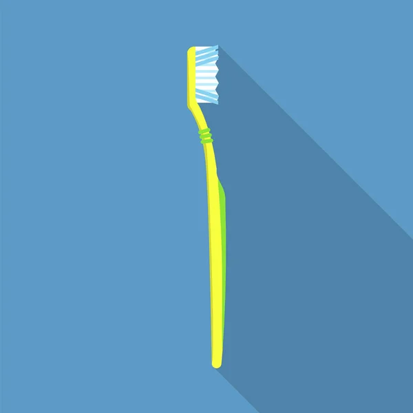 Morning toothbrush icon, flat style — Stock Vector