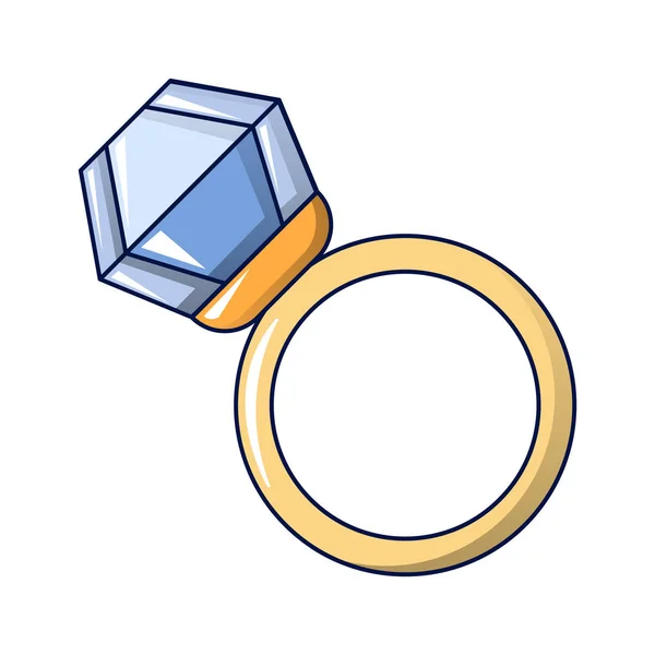 Icono de anillo de diamante, estilo dibujos animados — Vector de stock