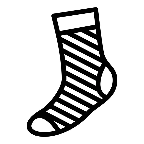 Striped sock icon, simple style — Stock Vector