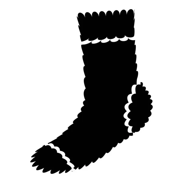 Icono de calcetín de lana natural, estilo simple — Vector de stock