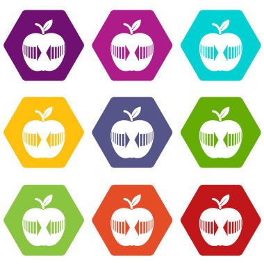 9 vektör ok elma Icons set